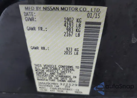 2015 Nissan Leaf S из США, поврежденный, VIN 1N4AZ0CP8FC322529